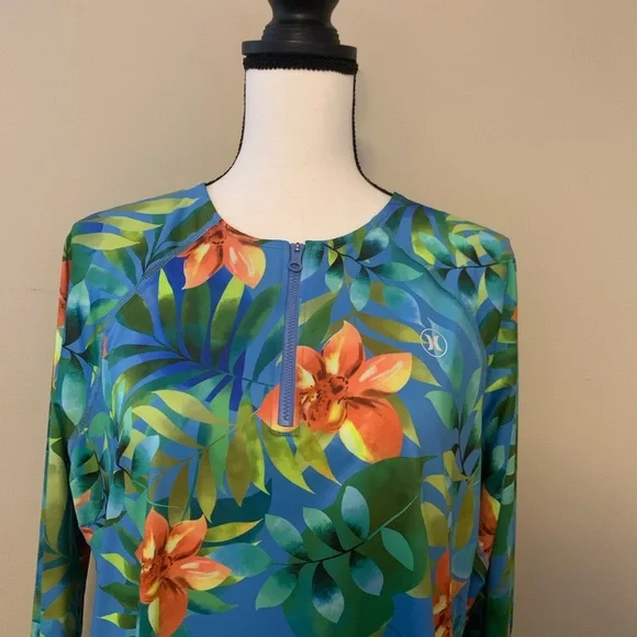 Hurley Tropical Long Sleeve Top UPF+50 size xl euc - Picture 2 of 7